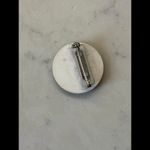 Vintage 80's Enamel Tropical Sunset Button Pin Black Photo 2