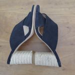 Club Monaco Black Suede Italian Made Espadrille Mules Size 38 Photo 3