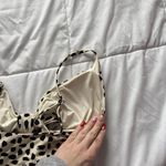 Aerie NWT  Womens Size Small Long Beige Polka Dot Cheetah Bow Summer Beach Photo 5