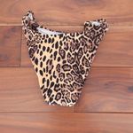 ASOS DESIGN Leopard Print Rib Knot High Leg Bikini Bottoms US Size 2 Brown Photo 3