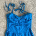 Petal and Pup NWT Tie Strap Tiered Midi Maxi Dress in Blue Women's Medium Photo 3