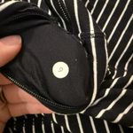 Lululemon Base Runner Half Zip Pullover Long Sleeve Top Black and White Stripes Photo 9