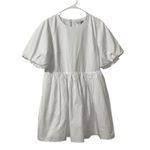 English Factory  White Baby doll Mini Puff Sleeve White Dress(Size Large) Photo 4