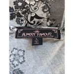 Almost Famous  Gray and Black Boho Top Size Large Smocked Boho Top Photo 4