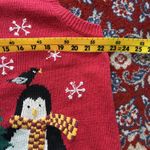 Tiara International Vtg  Large Penguin Christmas Sweater Vest Red Cottagecore Photo 8