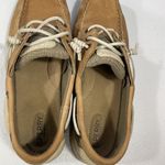 Sperry Top Sider Boat Shoes Women’s Size 10M Leather Fabric Upper Linen Oat Photo 8