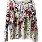 Christopher & Banks Women City Long Sleeve Button Down Shirt Colorful Sz Medium Photo 0