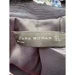 ZARA Womens Linen Blazer Size S Blue Floral Open Front Long Sleeve NWOT Photo 4