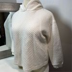 Women's Quilted Knit Hooded sweatshirt Ivory Size Xl Casual Photo 2