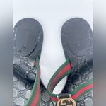 Gucci  Black Leather GG Lifford  T strap Web thong sandals EU 37 Photo 1