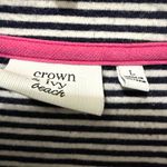 Crown & Ivy  Wonen’s Large Black and White Striped Jacket with Pink Accents Photo 2