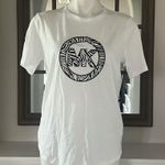 Michael Kors Printed Charm-Logo T-Shirt Logo Tee in White, Size S New w/Tag Photo 5