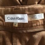 Calvin Klein Brown Faux Suede Cropped Pant Size 14 High Rise Straight Leg NWT Photo 9