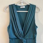 Bailey 44 Dress Venus Twist-Front Mixed-Media Dress in Gulf (Teal Blue) Sz M GUC Photo 3