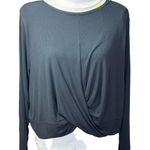 All In Motion NEW Ribbed Twist Front T-Shirt XXL long sleeve black Photo 1