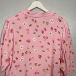 Zoe California Women L Pink Fruit Berry Shirt Short Sleeve Button Front Summer Size L Photo 9