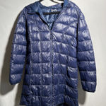 AVENTURE Navy Blue Quilted Hooded Polyester Fill Puffer Jacket Womens M Hooded Size M Photo 0