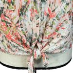 Allison Daley Petite Large Top Button-Up Hi-Low Hem Tie Front Abstract V-Neck Photo 2