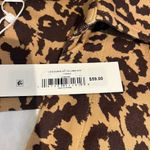 Steve Madden  Shirt Leopard Print Woman's Collared Top NWT Sz L leopard print NWT Photo 7