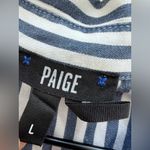 Paige  Blouse AVERY Button Down Shirt Stripes Navy White Short Sleeves L Photo 4