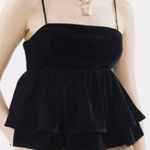 Urban Outfitters  Olivia Velvet Peplum Babydoll Cami Black  Photo 0