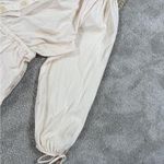 J.Crew Women’s Cotton Poplin Tie-Sleeve Button Front Romper in Palest Peach M Photo 6