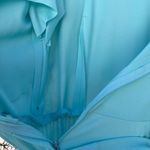 Vintage 60s light blue sheer cape accordion pleat dress maxi MEDIUM? Photo 7