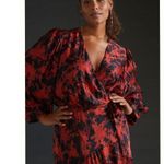 Anthropologie Abstract Wrap Midi Dress Size M Photo 8