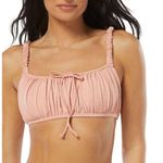 Sundazed Ledia Metallic Shirred Bikini Top Removable Cups Pink 32B/C Size undefined Photo 0