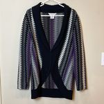 Misook  Exclusive. Long sleeve sweater jacket.  Cardigan.‎ XS. Black/Purple Photo 6