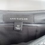 Ann Taylor Metallic Tweed Pencil Skirt Faux Leather Trim Black White Women's 12 Photo 5