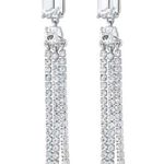 Gorjana  Silver Rhodium Kingston Tiered
Crystal Dangle Earrings Formal Elegant Photo 5