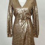 Missguided Gold Sequin Party Dress Photo 3