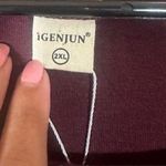 iGENJUN Maroon Button Detail Long Sleeve Shirt Dress Women Sz 2XL Photo 6