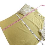 Sandro Paris Embroidered Sleeve Classic Tee T-Shirt Mustard White 3 US Large Photo 13