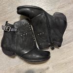 Miz Mooz Black Leather Studded Ankle Boots Side Buckle Size 37 (US 6.5–7) Photo 1
