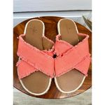Caslon Coral Frayed Edges Paxton Cross Strap Slides Womens Sandals Size 7 Photo 2