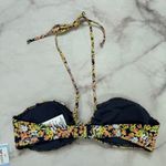 Roxy Juniors Beach Classics Halter Bikini Top Size M Navy Blue Floral New Photo 3