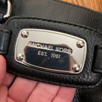 Michael Kors Hamilton Belted Satchel Black Pebbled Leather Large Handbag Purse Photo 11