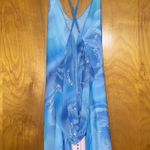 Oh Polly Dress Cross Back Mini Dress in Blue Print Photo 2