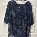 Just My Size JMS  2x 18/20 key hole black and blue 3/4 length top plus‎ size Photo 1