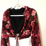 Majorelle NWT Revolve   Rocsi Front Tie Closure Ruffle Sheer Lightweight Blouse S Photo 9