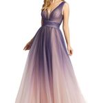Mac Duggal  Indigo Ombré Sleeveless Tulle Ball Gown Size 14 $398 20221 Photo 0