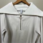 Varley Vine Half Zip Pullover Sweater Jacket Ivory Size XS Ribbed Sweatshirt Photo 2