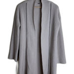 Tahari Elie Sweater Womens Small Gray Open Front Cardigan Wool Cashmere Ribbed Photo 0