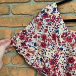 Lucky Brand Lucky Brand Women's Floral Square Neck Flutter Sleeve Relaxed Cropped Blouse M Photo 1