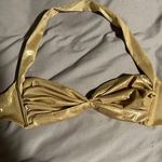 Norma Kamali Metallic Gold Bikini Top Photo 0