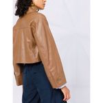 Vince 100% lambskin cropped leather long sleeve jacket Photo 1