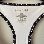 Bandier Center Stage Houndstooth Sports Bra Size M White Black Red Racerback Photo 2