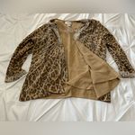 Nieman Marcus Vintage Pearl & Rhinestone Leopard Print Cardigan Tan Size L Photo 1